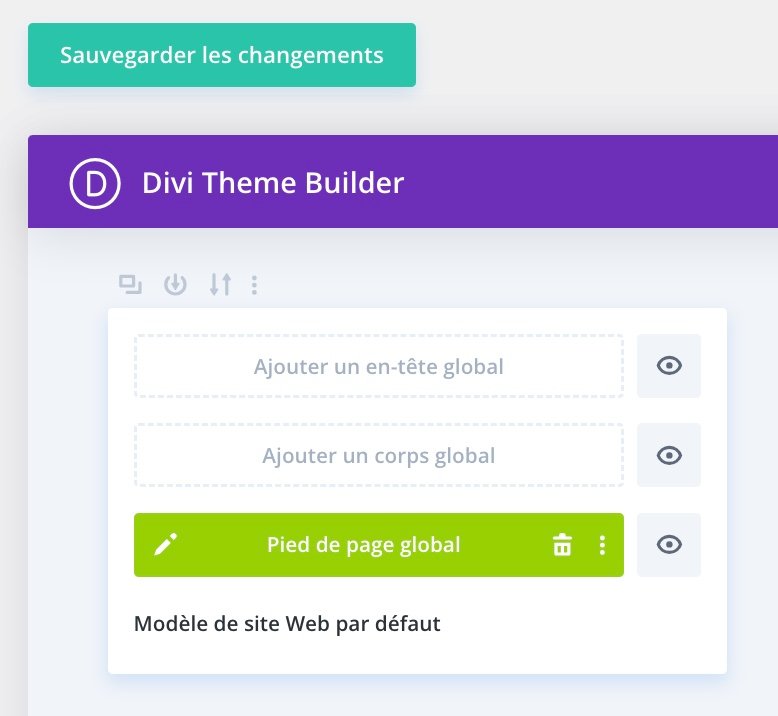 En-tête global dans Divi