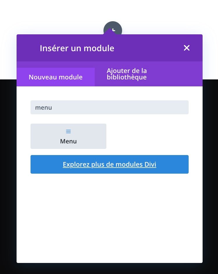 insérer un module de type "menu"