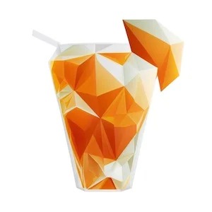 Netlinking SEO Illustration polygonale orange d'un verre représentant le netlinking SEO